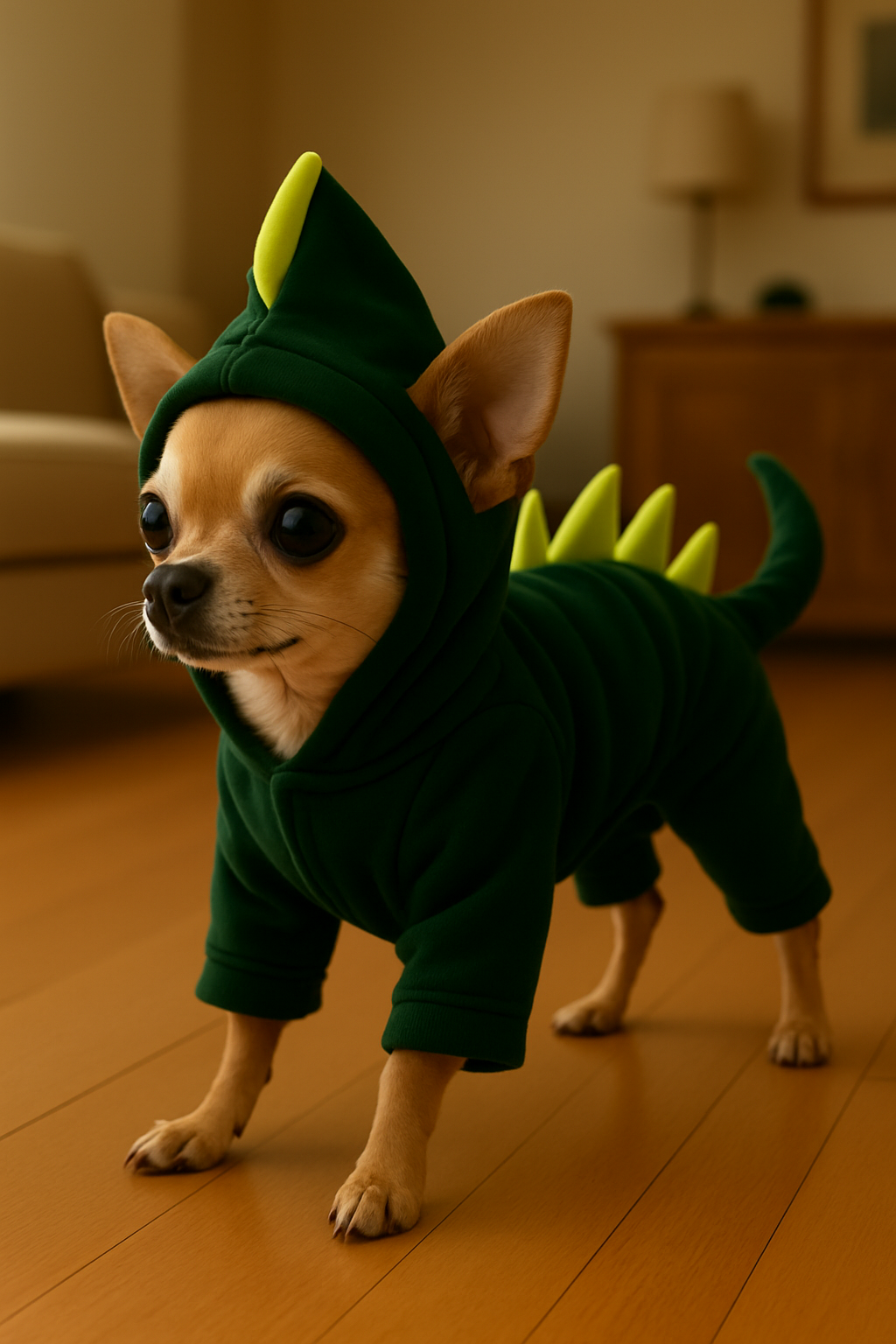 Pawtique Fashion Coral Fleece Dinosaur Pullover