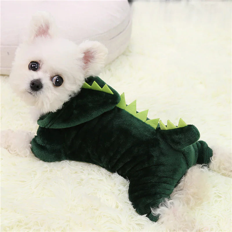 Pawtique Fashion Coral Fleece Dinosaur Pullover