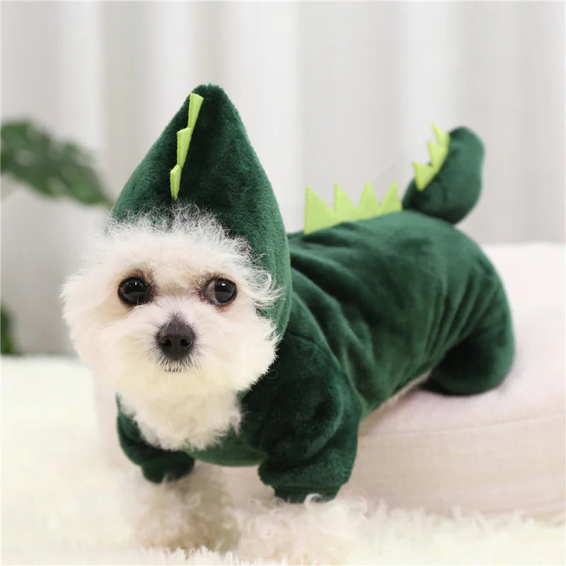Pawtique Fashion Coral Fleece Dinosaur Pullover