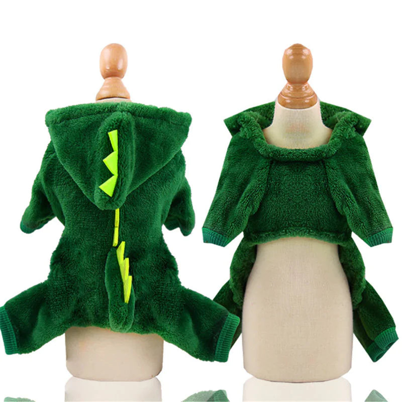 Pawtique Fashion Coral Fleece Dinosaur Pullover