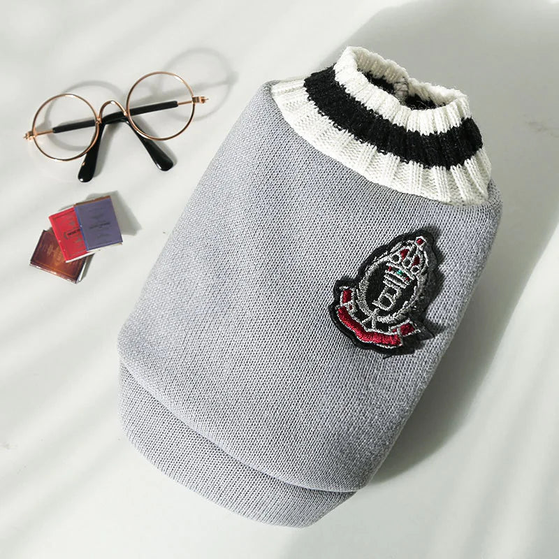 Pawtique Fashion Varsity Knitted Pullover