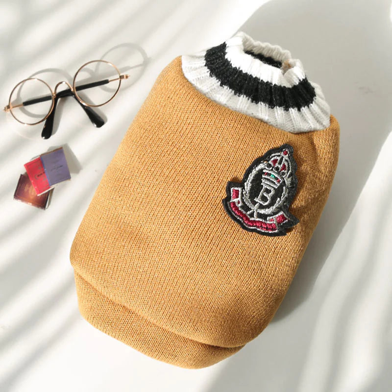 Pawtique Fashion Varsity Knitted Pullover